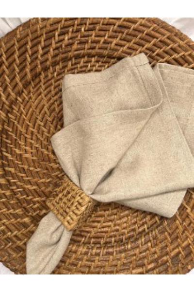 Rattan Triangular Napkin Rings - Set of 4